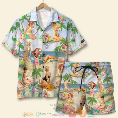 Pin Up Girl Hawaiian Shirt, Shorts - Hot Sale 2025