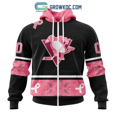 Pittsburgh Penguins NHL Special Style Paisley In October We Wear Pink Breast Cancer Personalized Hoodie T Shirt