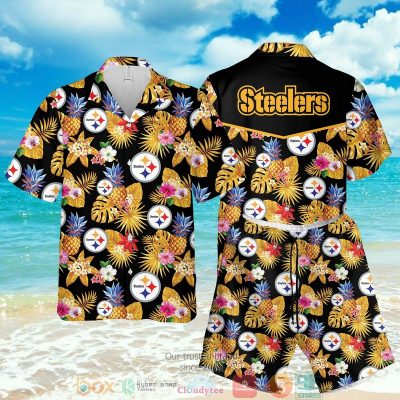 Pittsburgh Steelers Nfl Pinapple Black Yellow Hawaiian Shirt, Shorts - Hot Sale 2025