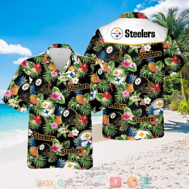 Pittsburgh Steelers Nfl Pineapple Black Hawaiian Shirt, Shorts - Hot Sale 2025