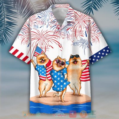 Pomeranian Independence Day Is Coming White Hawaiian Shirt, Shorts - Hot Sale 2025
