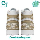 Purdue Boilermakers Basketball Go Boilers Air Jordan 1 Sneaker - demo10