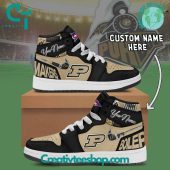 Purdue Boilermakers NCAA Custom Name Air Jordan 1 Sneaker - soulcals.com