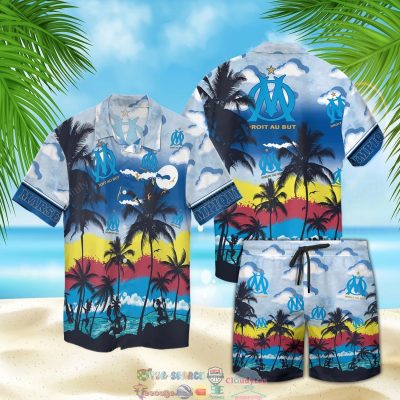 Olympique Marseille Fc Palm Tree Hawaiian Shirt Beach Shorts - Hot Sale 2025