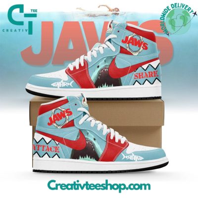 Jaws Movie Shark Attack Special Air Jordan 1 Sneaker - Creativteeshop