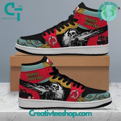 Queens Of The Stone Age High Top Air Jordan 1 Sneaker - soulcals.com