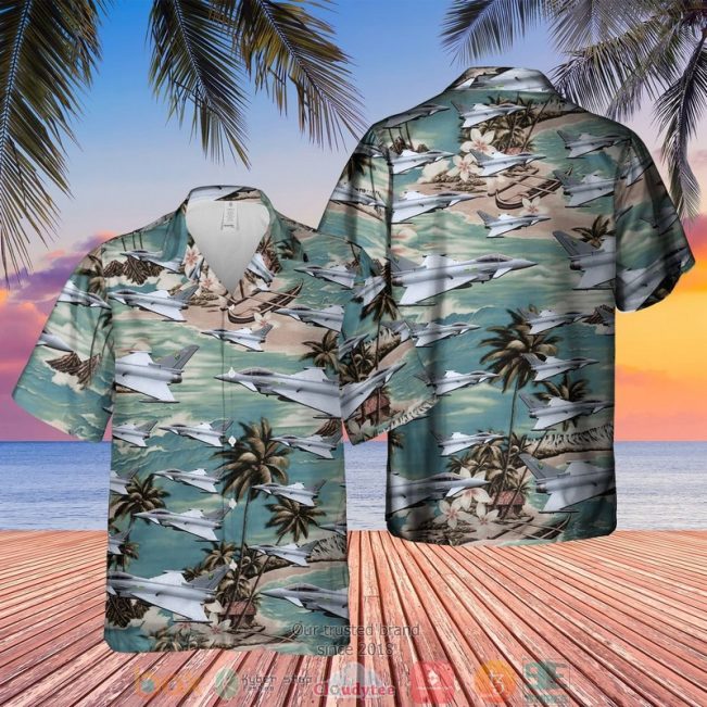 Raf Eurofighter Typhoon Fgr4 Blue Hawaiian Shirt, Short - Hot Sale 2025