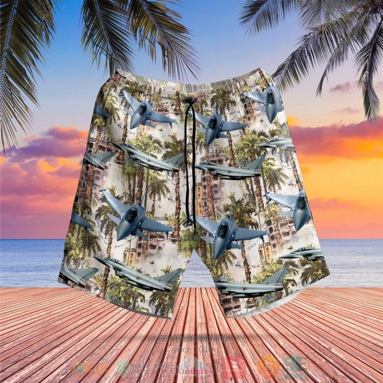 Raf Eurofighter Typhoon Fgr4 Palm Tree Hawaiian Shirt, Shorts - Hot Sale 2025