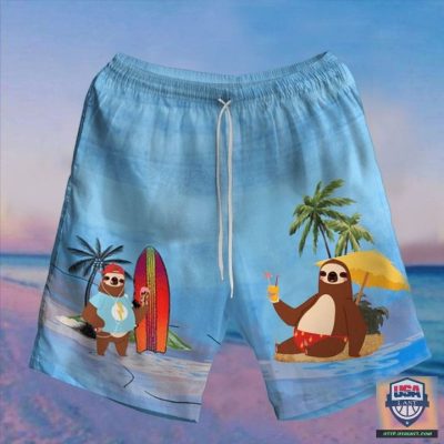 Sloth Beach Holiday Hawaiian Shirt Beach Short - Hot Sale 2025