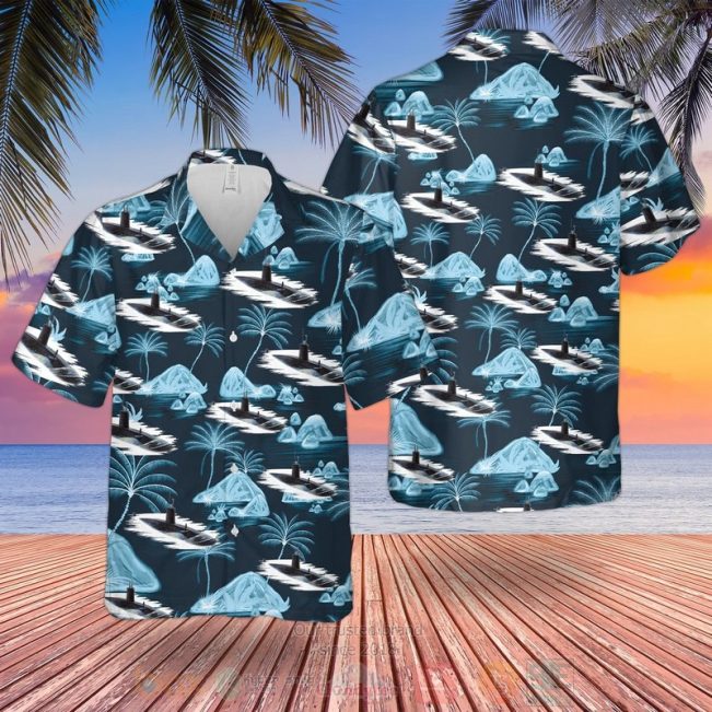 Rn Historical Churchill-Class Submarine Blue Hawaiian Shirt, Short - Hot Sale 2025