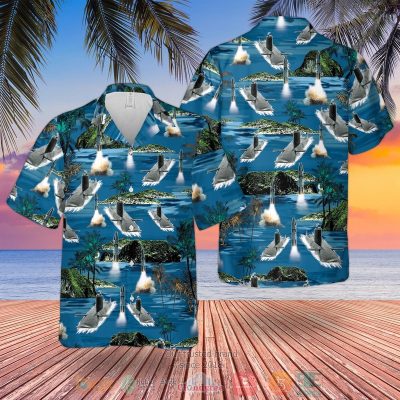 Rn Historical Resolution-Class Ugm-27 Polaris Ballistic Missile Submarine Blue Hawaiian Shirt, Shorts - Hot Sale 2025