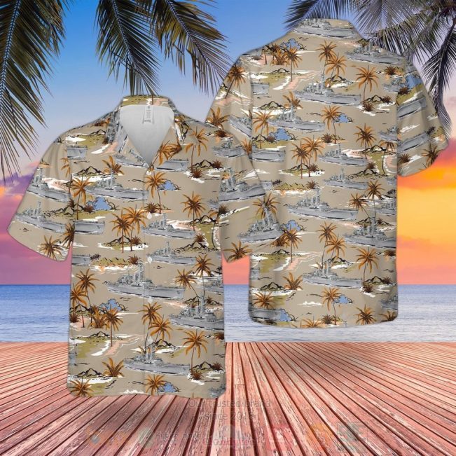 Rn Leander-Class Type 12L Frigate Hawaiian Shirt, Short - Hot Sale 2025