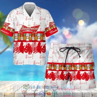 Budweiser Beer Tropical Pineapple Hawaiian Shirt Beach Shorts - Hot Sale 2025