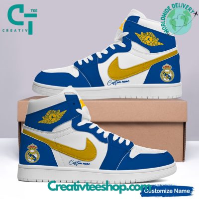 Real Madrid Blue Air Jordan 1 Sneaker - soulcals.com
