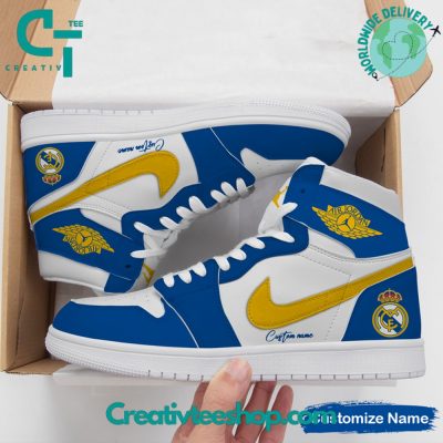 Real Madrid Blue Air Jordan 1 Sneaker - soulcals.com