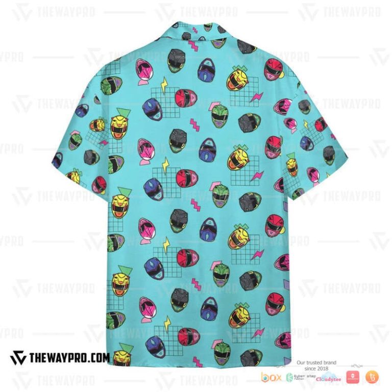 Retro Mighty Morphin Power Rangers Helmet Pattern Hawaiian Shirt, Short - Hot Sale 2025 Retro Mighty Morphin Power Rangers Helmet Pattern Hawaiian Shirt, Short - Hot Sale 2025
