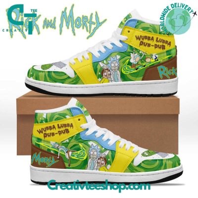 Rick And Morty Wubba Lubba Dub Dub Air Jordan 1 Sneaker - soulcals.com