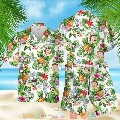 Rick And Morty Pineapple Hawaiian Shirt, Shorts - Hot Sale 2025