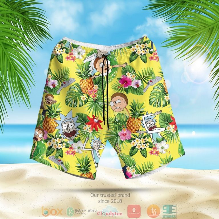 Rick And Morty Pineapple Yellow Hawaiian Shirt, Shorts - Hot Sale 2025 Rick And Morty Pineapple Yellow Hawaiian Shirt, Shorts - Hot Sale 2025