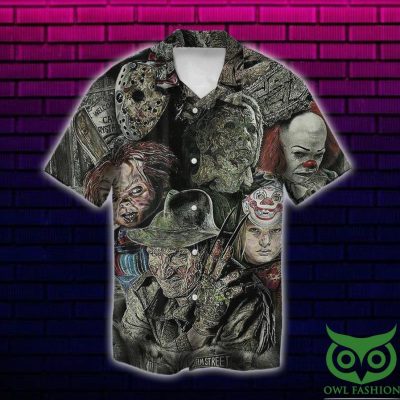 Halloween Characters Horror Combo Flip Flop and Combo Hawaiian Shirt Shorts
