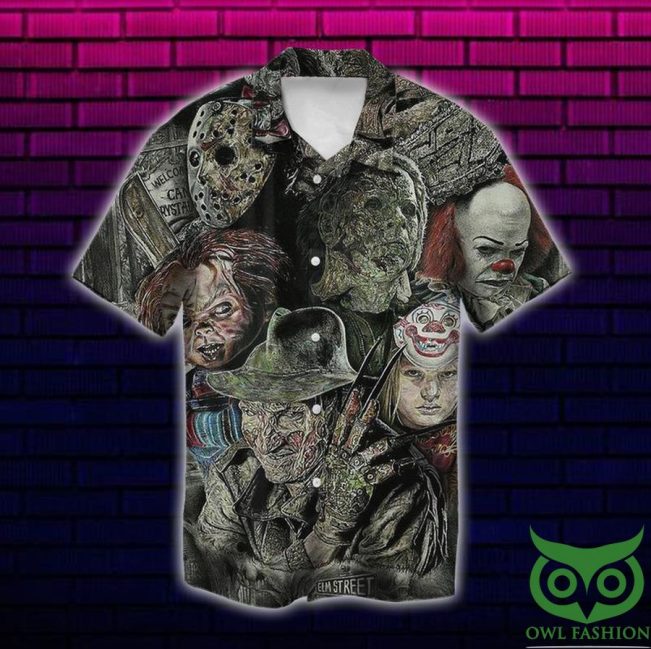 Halloween Characters Horror Combo Flip Flop and Combo Hawaiian Shirt Shorts