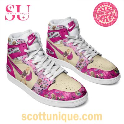 Rockstar Dolly Parton Pink Air Jordan 1 High Top Sneaker -Soulcals.com