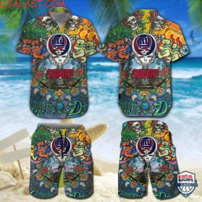Nfl New York Giants Grateful Dead Bears Hawaiian Shirt And Shorts - Hot Sale 2025