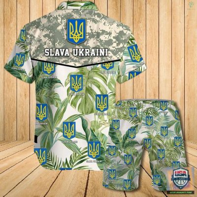 Stand With Ukraine Slava Camo Hawaiian Shirt Beach Short - Hot Sale 2025