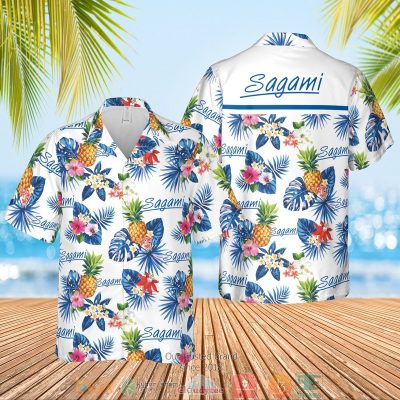 Sagami Condoms Pineapple Hawaiian Shirt, Shorts - Hot Sale 2025