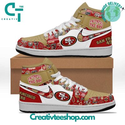San Francisco 49er Faithful to The Bay Air Jordan 1 Sneaker - soulcals.com
