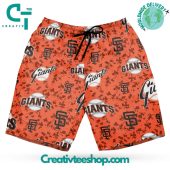 San Francisco Giants Orange Camouflage Hawaiian Set - demo10