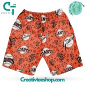 San Francisco Giants Orange Camouflage Hawaiian Set - demo10