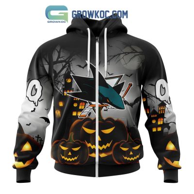 San Jose Sharks NHL Special Pumpkin Halloween Night Hoodie T Shirt