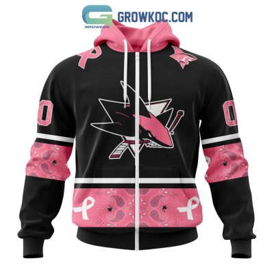 San Jose Sharks NHL Special Style Paisley In October We Wear Pink Breast Cancer Personalized Hoodie T Shirt