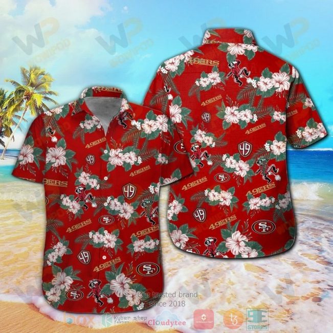 San Francisco 49Ers Hibiscus Hawaiian Shirt And Shorts - Hot Sale 2025