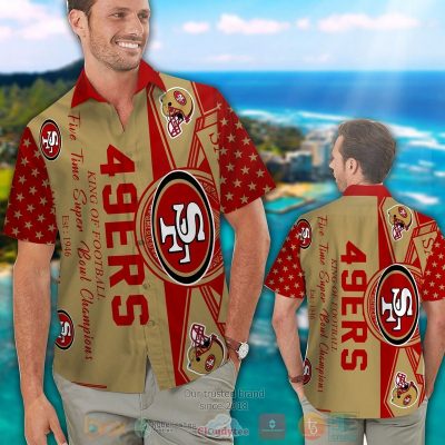 San Francisco 49Ers King Of Football Five Times Super Bowl Champions Hawaiian Shirt And Shorts - Hot Sale 2025
