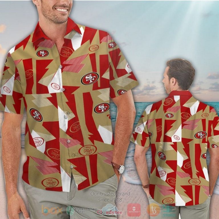 San Francisco 49Ers Gold Red Hawaiian Shirt And Shorts - Hot Sale 2025