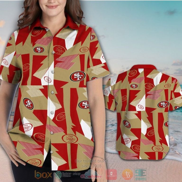 San Francisco 49Ers Gold Red Hawaiian Shirt And Shorts - Hot Sale 2025