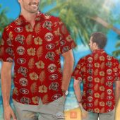 San Francisco 49ers Logo Hibiscus Gold Red Hawaii Shirt Shorts 1 768x768 1.jpg - demo10