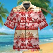San Francisco 49ers Palm Tree Light Gold Red Hawaiian Shirt And Shorts.jpg - demo10