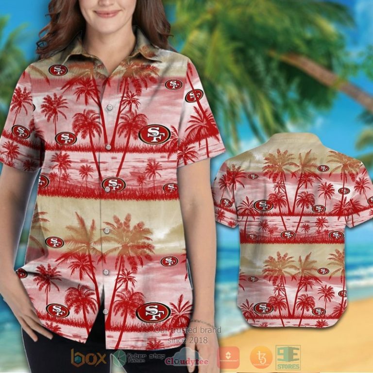 San Francisco 49Ers Palm Tree Light Gold Red Hawaiian Shirt And Shorts - Hot Sale 2025 San Francisco 49Ers Palm Tree Light Gold Red Hawaiian Shirt And Shorts - Hot Sale 2025