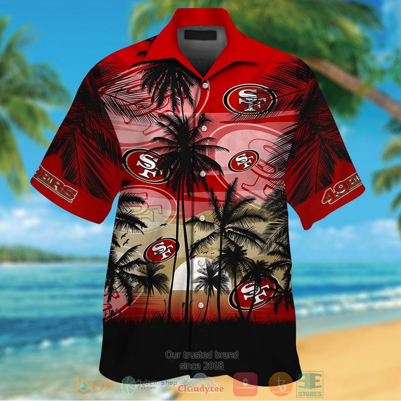 San Francisco 49Ers Palm Tree Red Black Hawaii Shirt, Shorts - Hot Sale 2025