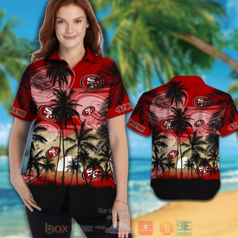 San Francisco 49Ers Palm Tree Red Black Hawaii Shirt, Shorts - Hot Sale 2025
