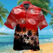 San Francisco 49ers Palm Tree Red Black Hawaiian Shirt And Shorts.jpg - demo10