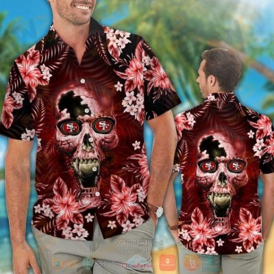 San Francisco 49Ers Skull Hawaiian Shirt And Shorts - Hot Sale 2025