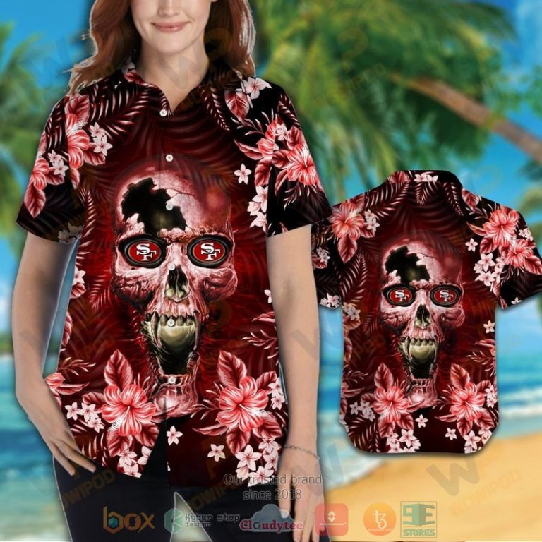San Francisco 49Ers Skull Hawaiian Shirt And Shorts - Hot Sale 2025