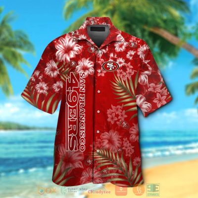 San Francisco 49Ers Tropical Plants Hibiscus Red Hawaiian Shirt And Shorts - Hot Sale 2025