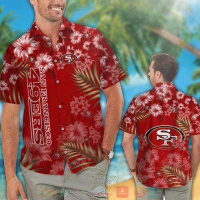 San Francisco 49Ers Tropical Plants Hibiscus Red Hawaiian Shirt And Shorts - Hot Sale 2025