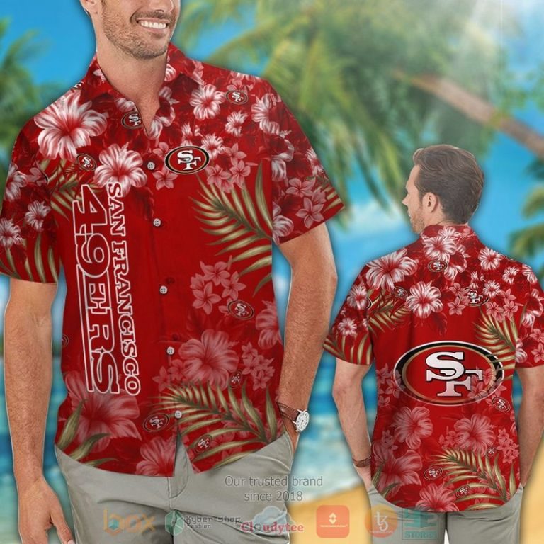 San Francisco 49Ers Tropical Plants Hibiscus Red Hawaiian Shirt And Shorts - Hot Sale 2025