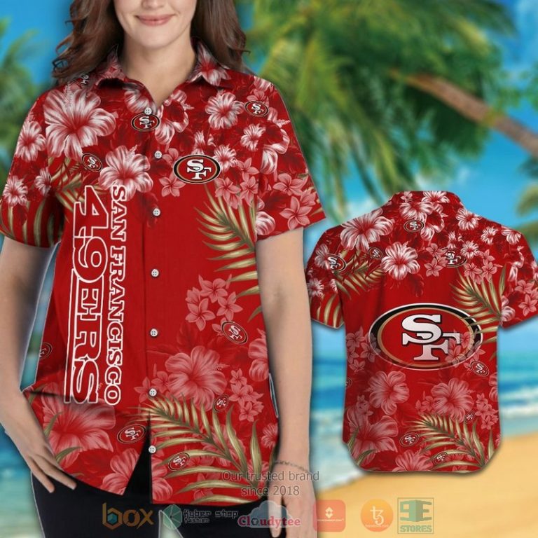 San Francisco 49Ers Tropical Plants Hibiscus Red Hawaiian Shirt And Shorts - Hot Sale 2025